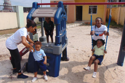 kids playing at the playground