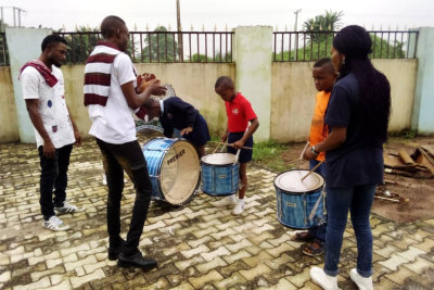 kids having a session with their drums